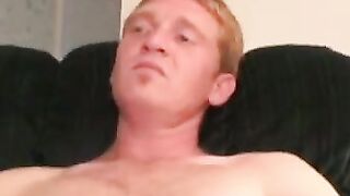 Hairy stud erupts thick cum after edging