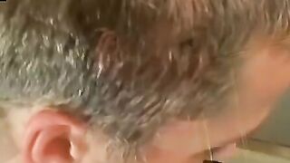 Shaved head Puppy jerks off with fresh new look