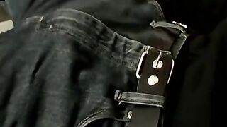 Skinny Slip tugs his cock alone to completion