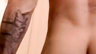 Three gays swap oral and fist pumping cum frenzy