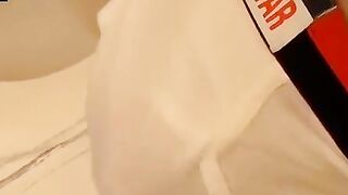 Twink Billy strokes teasingly to thick undie load