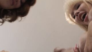 Fucking soaked pussy of this slutty teen blonde