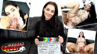 GERMAN SCOUT - Pink Bush saggy Tits Girl Alexa Throat Pick Up for Casting Fuck