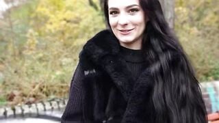 GERMAN SCOUT - Pink Bush saggy Tits Girl Alexa Throat Pick Up for Casting Fuck