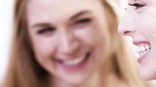 Sarah Vandella and Athena Faris moan from double strap