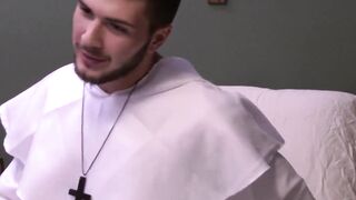 Young priest gets rimmed before thick cock intrusion
