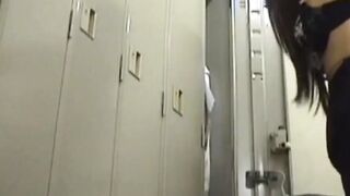 Hidden cam watches Japanese babe peel off pantyhose