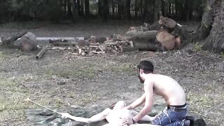 BondageBadBoy.com - Damien Rage takes zapping and endures pain on tarp