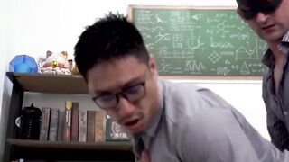 Student Duncan Ku sucks teacher Mr Brown for grades