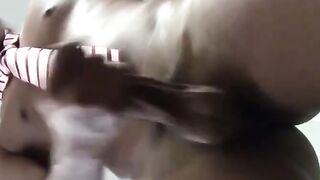 Japanese twink strips to jerk until cum blasts out
