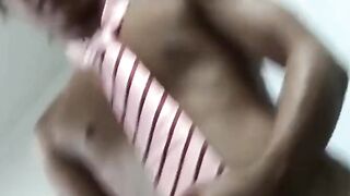 Japanese twink strips to jerk until cum blasts out