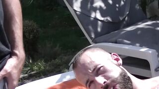 Angel Garcia erupts his man juice while cock riding Iago Torres