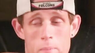 Rough stud cums everywhere from solo wank