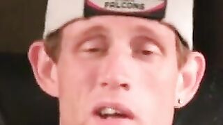 Rough stud cums everywhere from solo wank