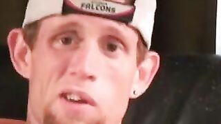 Rough stud cums everywhere from solo wank