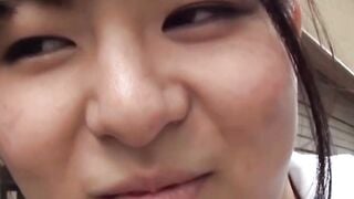 Japanese schoolgirl pisses her panties while walking down the streets