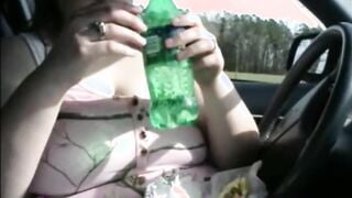 Big Hooters Fiance Eats Burger and Fries and Drinks – Titty Gains