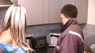 Yummy hot into uniform blows penis with passion before man fucks her