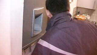 Yummy hot into uniform blows penis with passion before man fucks her