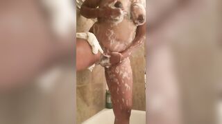 Young Chubby Black Macadamianutxx Taking A Shower