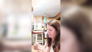 Kinky wifey tries to deep throat my best friend's dick