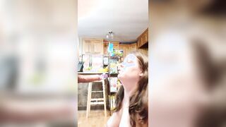 Kinky wifey tries to deep throat my best friend's dick