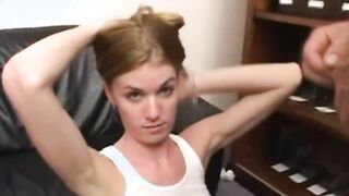 Cum hungry barely legal hoe blows off penis