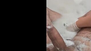 Hand Job with Pvc into hot tub