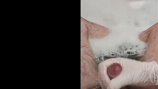 Hand Job with Pvc into hot tub