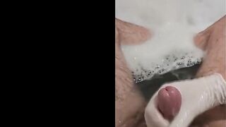 Hand Job with Pvc into hot tub
