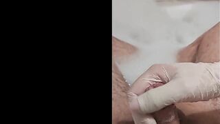 Hand Job with Pvc into hot tub