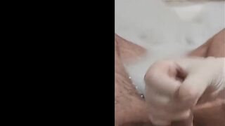 Hand Job with Pvc into hot tub