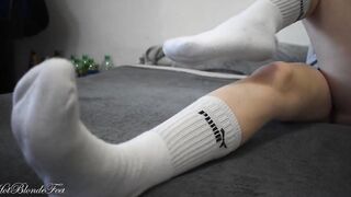 Beauty Legs Into Huge Socks - Miley Grey
