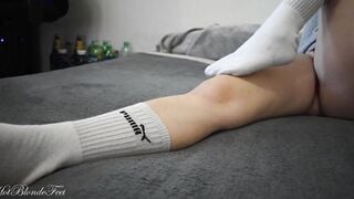 Beauty Legs Into Huge Socks - Miley Grey
