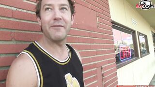 Blonde Milf with amazing natural jugs pick up at the parking lot