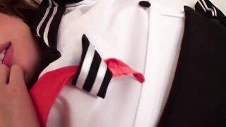 Cummed casting with Japanese student - long titted