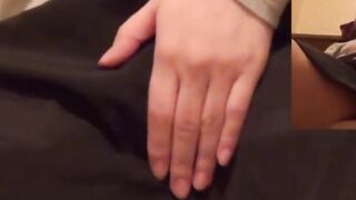Alone Japanese arouses her clit through pussy fingering