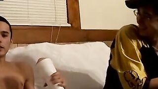 Barely legal amateurs pound fleshlights roughly