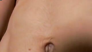 Athletic skinny guy strokes cock to eruption