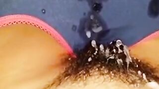 Hairy Pussy & Panty Cumshot Amateur