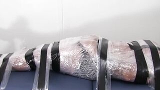 Helpless muscle slave broken by relentless tickle domination