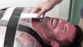 Helpless muscle slave broken by relentless tickle domination