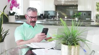 Giving my stepdad a footjob while stepmom is out