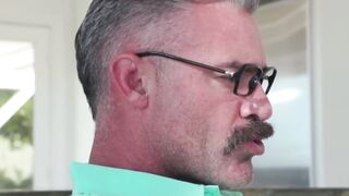 Giving my stepdad a footjob while stepmom is out