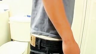 Boomer Jacoby jerks in soaked undies under the shower