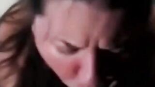 White BBW's Sloppy Deep-Throat POV on BBC
