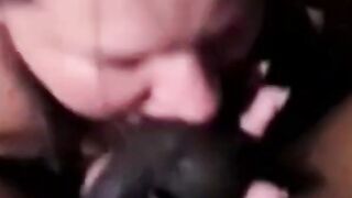 White BBW's Sloppy Deep-Throat POV on BBC