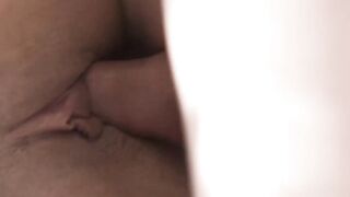 Busty brunette gets wet pussy pounded by hot Tgirl