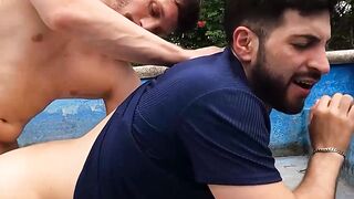 Muscular Luke Ryder throatpied by Liam Coxâs hungry mouth
