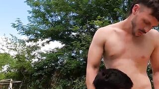 Muscular Luke Ryder throatpied by Liam Coxâs hungry mouth
